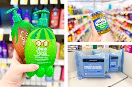 collage with neutrogena, vlasic, and raw sugar products