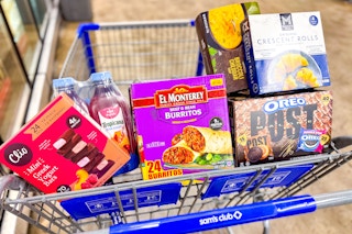 new food finds groceries in sam's club shopping cart