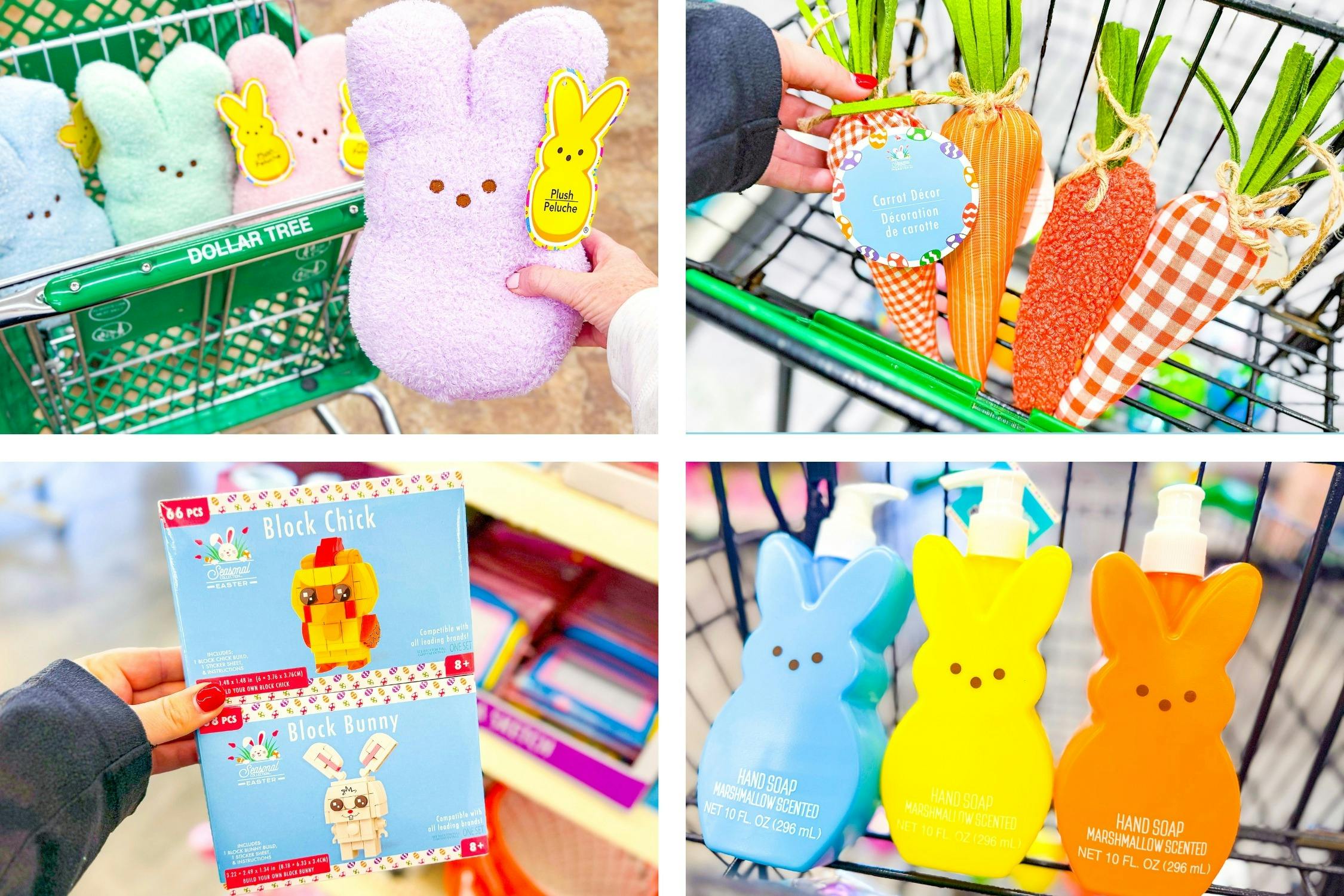 dollar tree easter finds 4-photo collage