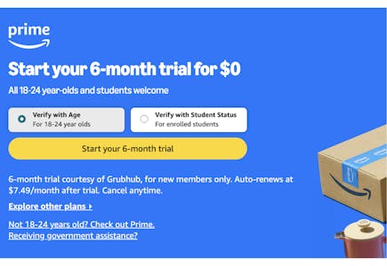 6-Month Amazon Prime Young Adult Trial