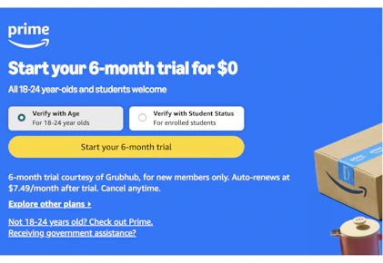 6-Month Amazon Prime Young Adult Trial