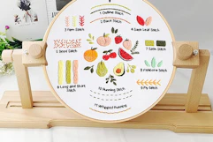 an embroidery design on a table