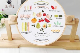 an embroidery design on a table