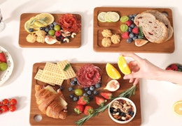 food on three cutting boards