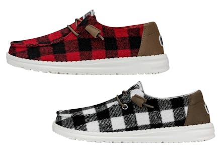 Hey Dude Women's Buffalo Plaid Shoes