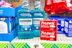 dollar tree listerine and tylenol on store shelf