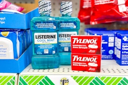 dollar tree listerine and tylenol on store shelf