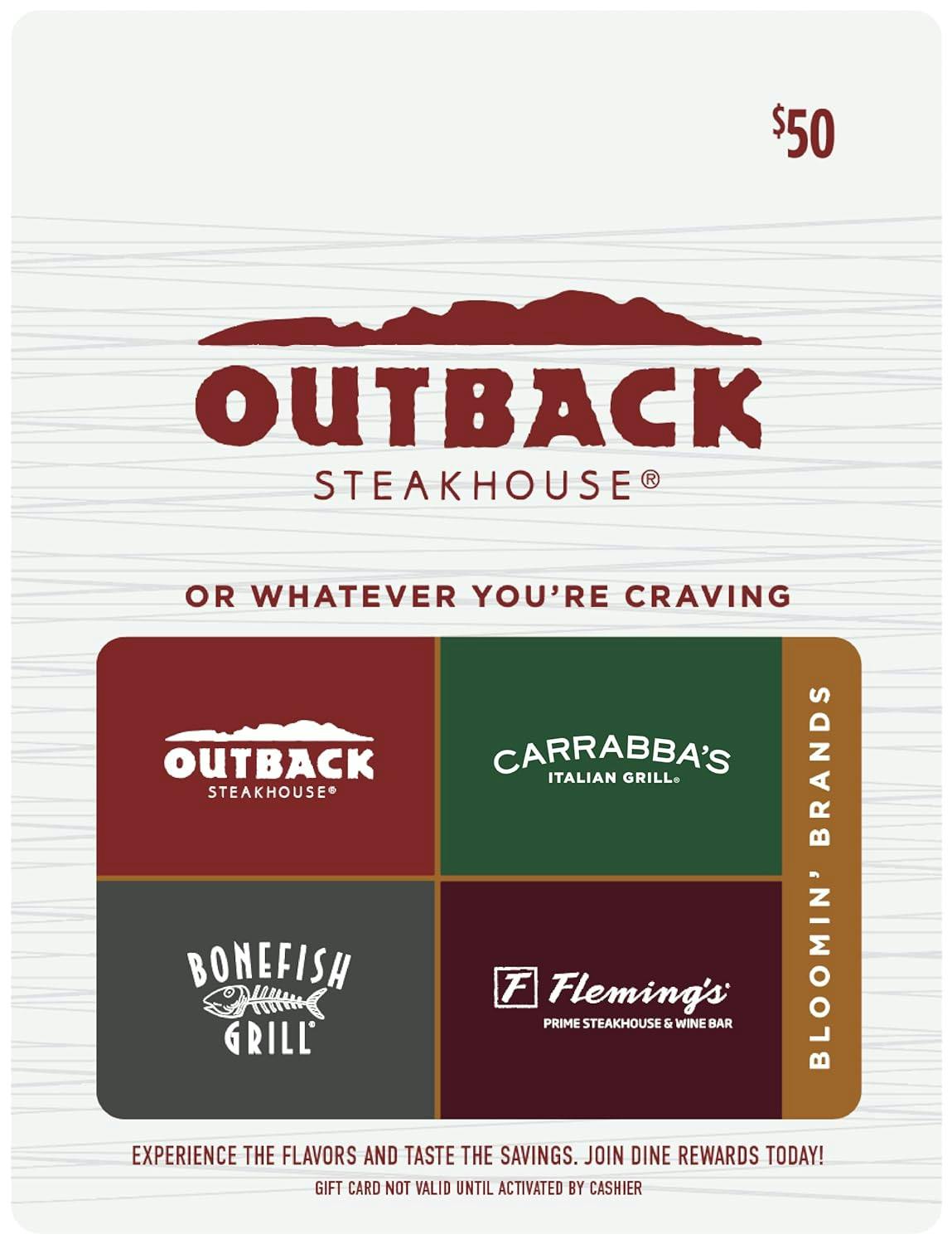 Outback Steakhouse $50 Gift Card