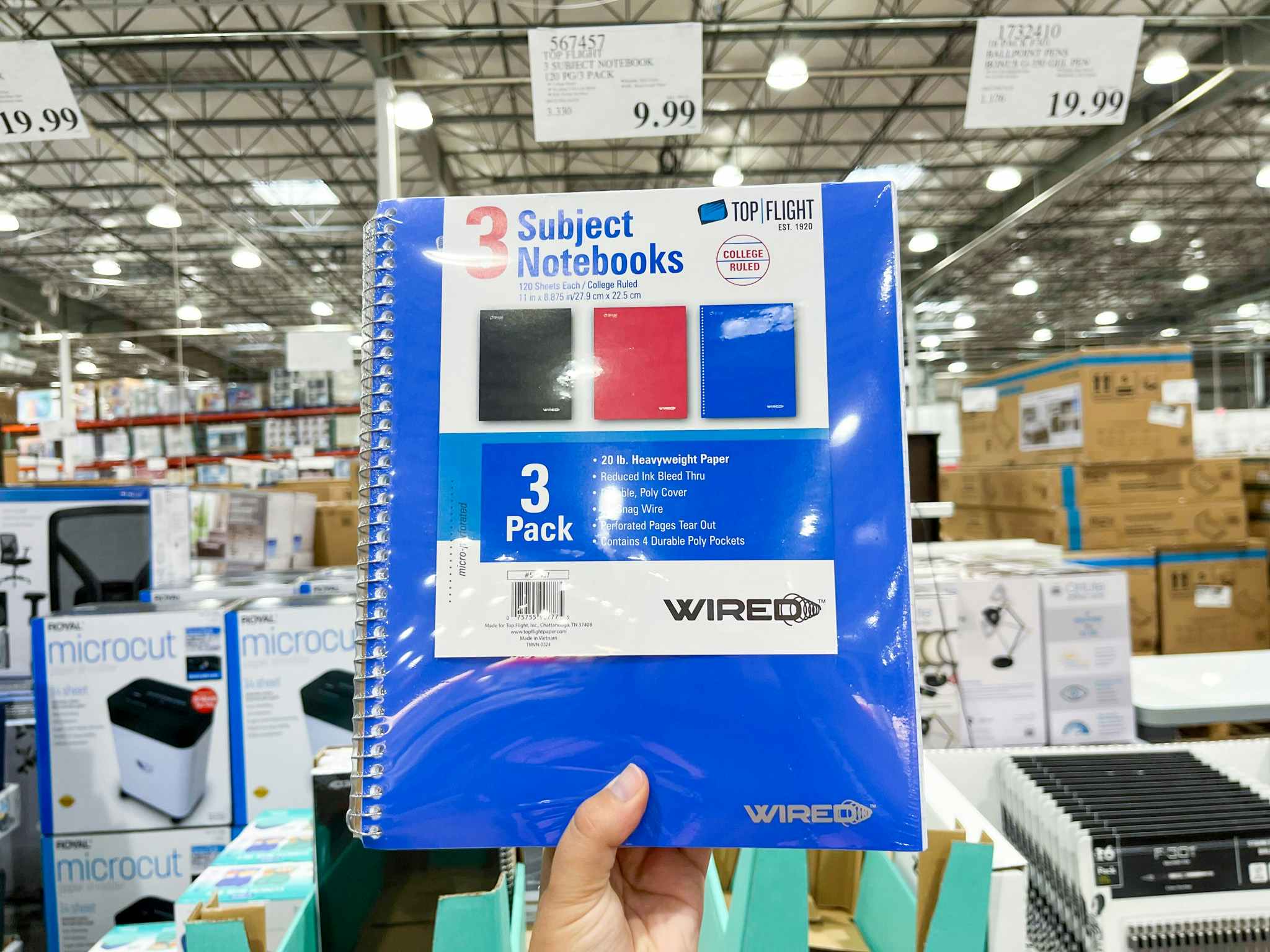 costco top flight 3 subject notebooks 3 pack