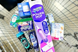 kroger sponsored cleaning products in shopping cart