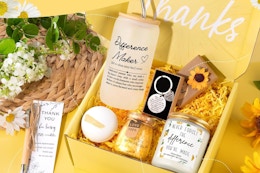 gift box open with it's contents