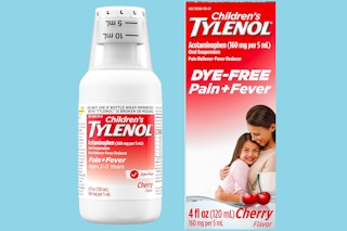 A bottle of Children's Tylenol and the box it came in