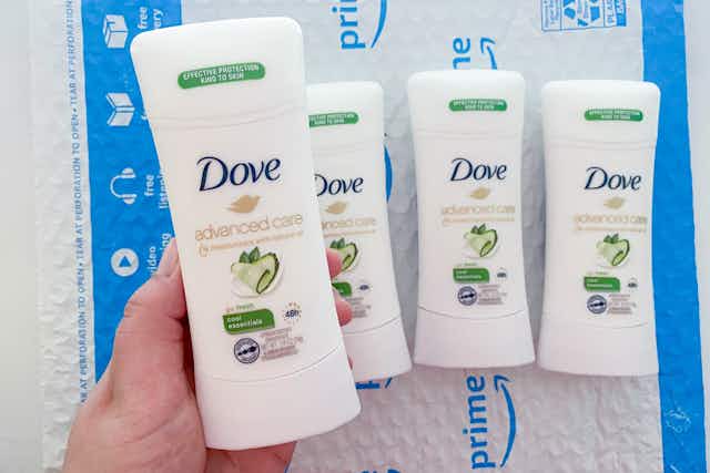 Score 4 Dove Deodorant Sticks for as Low as $8.43 on Amazon card image
