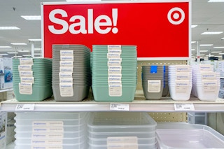 brightroom storage tray sets sitting on a target shelf
