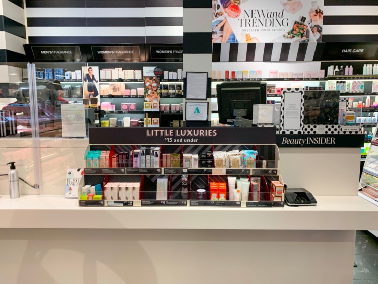 The checkout counter inside Sephora