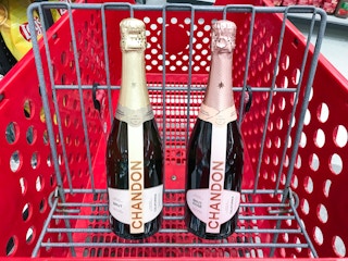 chandon sparkling wine in a target cart