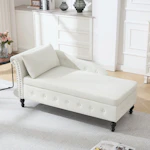 Eastham Velvet Storage Chaise Lounge