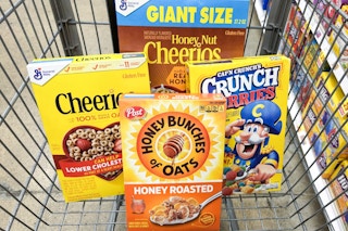 kroger cereal boxes in shopping cart