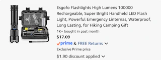 flashlight Amazon receipt