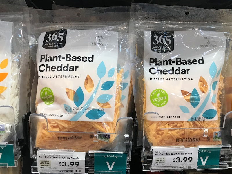 Whole Foods 365 vegan shredded cheddar alternative