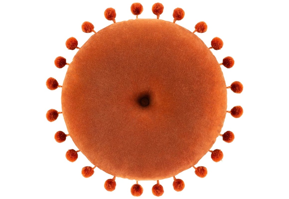 Velvet Pom Pom Throw Pillow