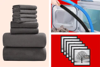 towel set, dryer vent cleaner & picture frame set