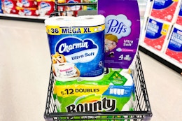 Save 64% on Bounty, Charmin, and Puffs Products at Meijer card image