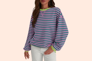  Oversized Striped Sweatshirt
