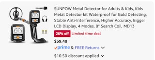 metal detector Amazon receipt