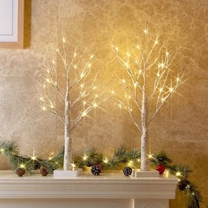 Birch Tree With LED Lights 2-Pack