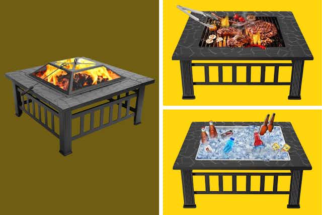 $90 Fire Pit That Doubles as a Grill or Ice Bucket at Walmart (Reg. $200) card image