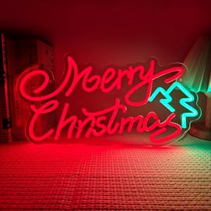 Merry Christmas Tree Neon Sign