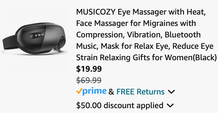 MUSICOZY Eye Massager with Heat, Face Massager