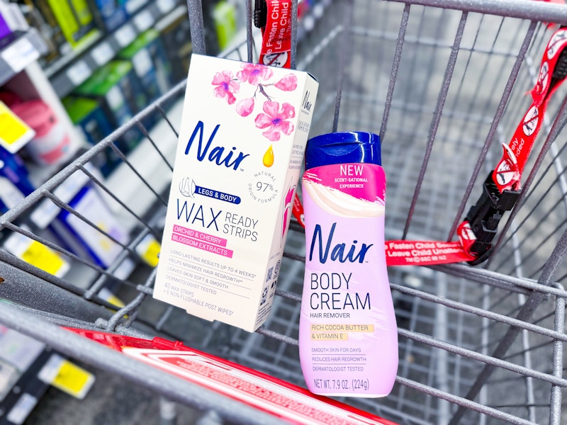 nair hair removal products in a cart