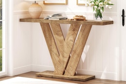 B0F9WQSL1P B0F9WQKTGP Wood Console Table