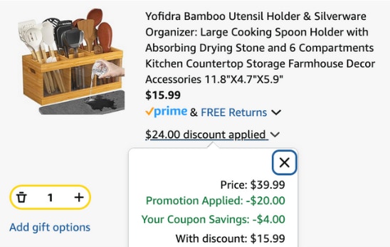Utensil organizer cart