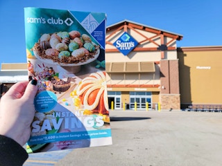 march instant savings book in front of sam's club