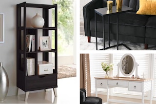 bookcase, vanity, side table
