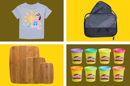 kids' tee, travel accessories, cutting board set & Play-Doh set
