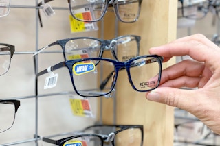 grabbing glasses off glasses display