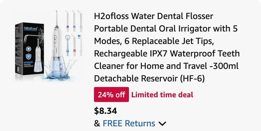 water flosser Amazon receipt