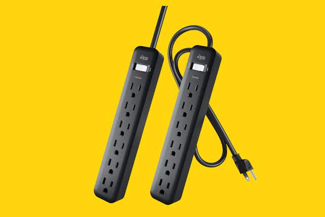 6-Outlet Power Strip 2-Pack, Only $6.24 on Amazon card image