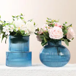 Ribbed Glass Vases 2-Pack