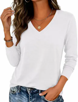 Women's Long Sleeve V-Neck Tee