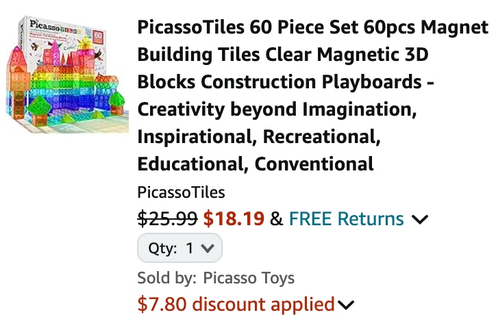 Picasso Tiles cart