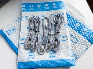 pack of five iphone charging cables