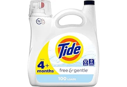 4 Tide Free & Gentle Jumbo Detergents