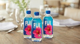 three bottles of Fiji water