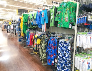 Boys' Pajama area at Walmart