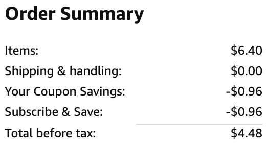 an amazon order summary ending in $4.48